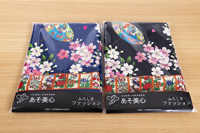 【ご紹介します！京都の伝統と感性を生かした風呂敷！あそ美心】二越ちりめん　花見花札